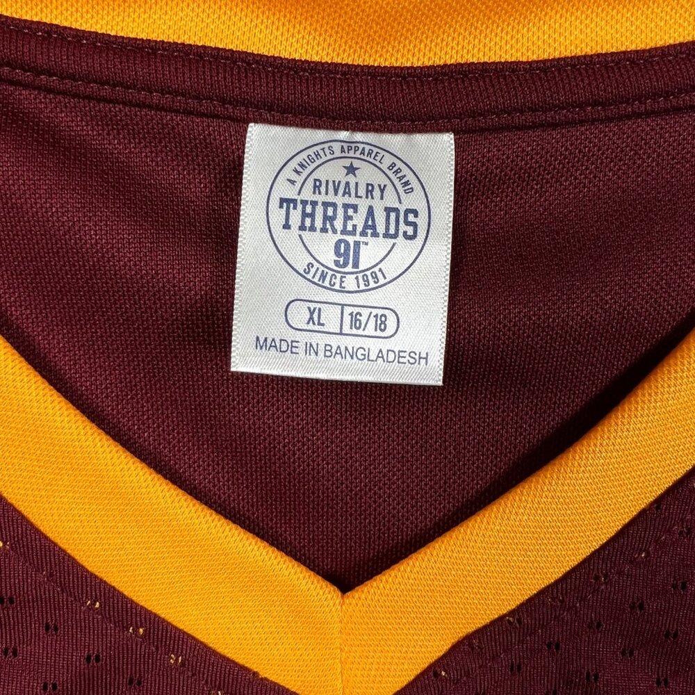 NWT Threads Boy's S/S ARIZONA STATE SUN DEVILS V-Neck Jersey Maroon Gold XL - Picture 2 of 12